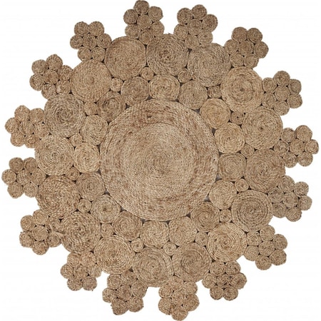 Palacedesigns 72 x 72 in. Dazzling Concentric Natural Boutique Jute Rug PA2476087